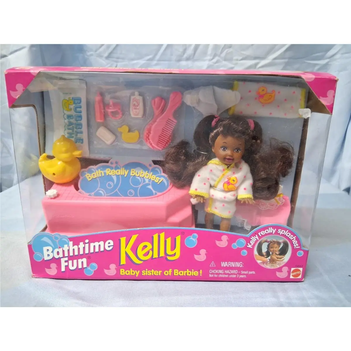 Ventage African American Baby Kelly Bathtime Fun Barbie Doll 1995 14553