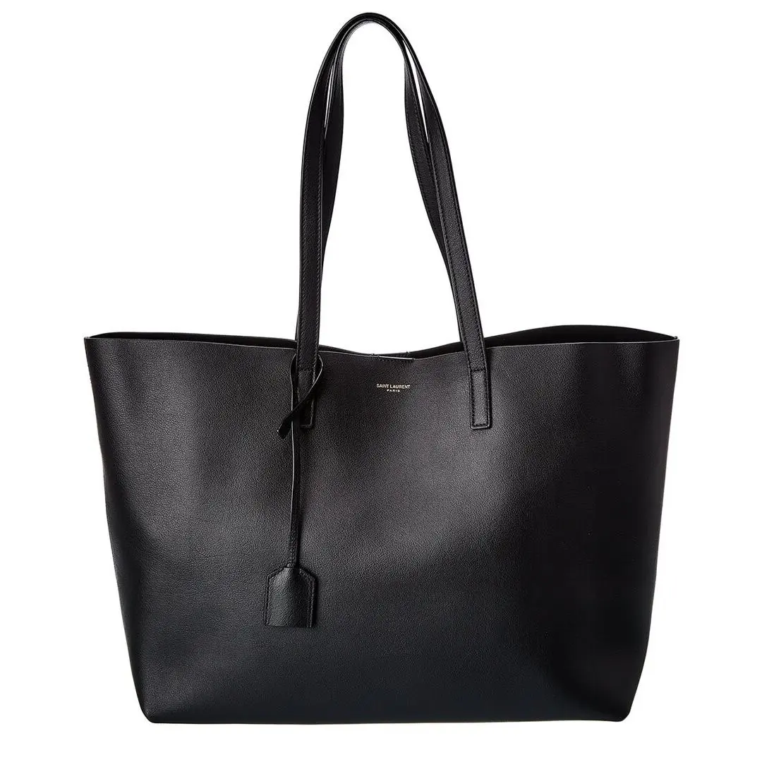 Saint Laurent E/w Leather Shopper Tote Women`s Black