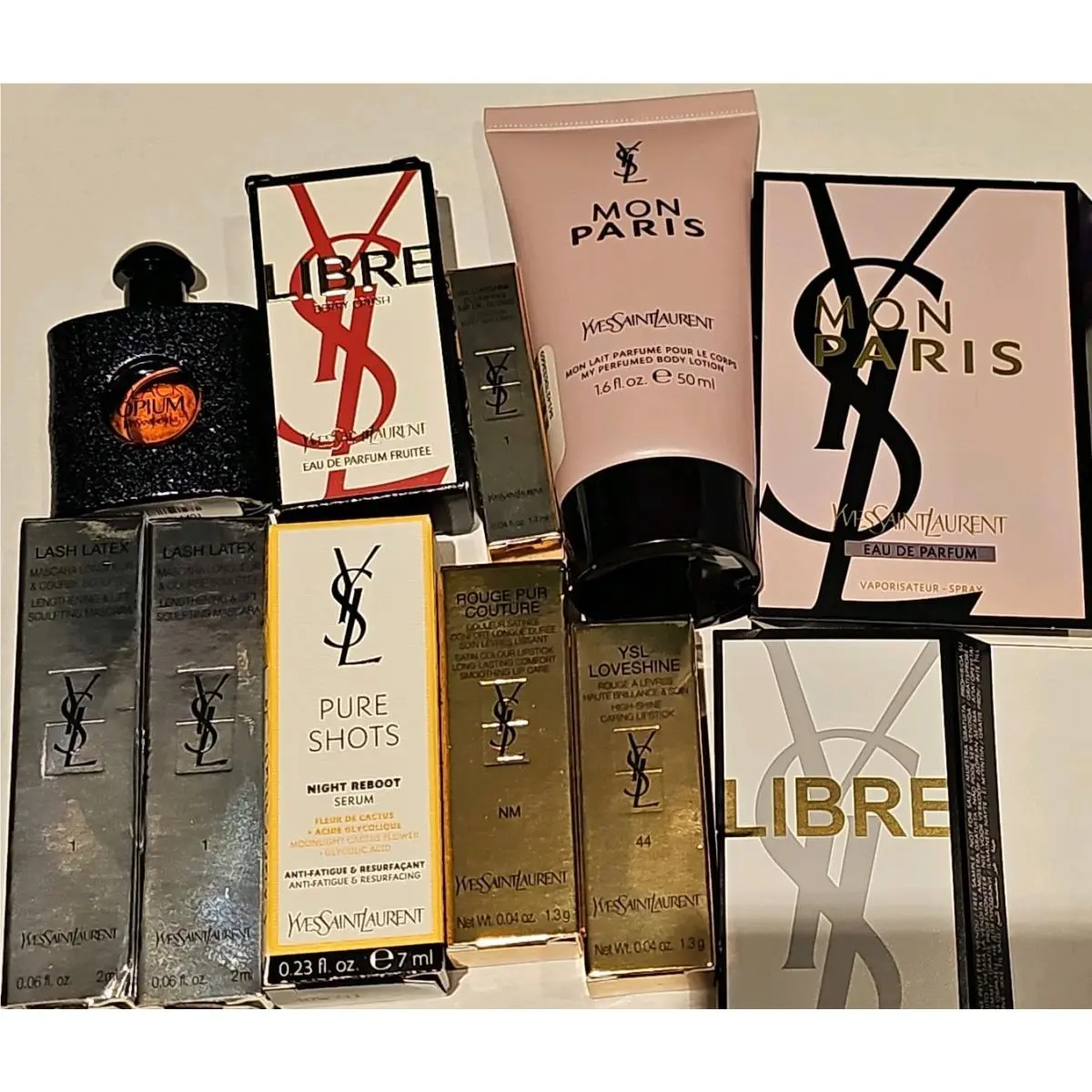 Yves Saint Laurent 13 Ysl Libre Crush Black Opium Mon Paris Lipstick Lash Latex Mascara Mini Perfum