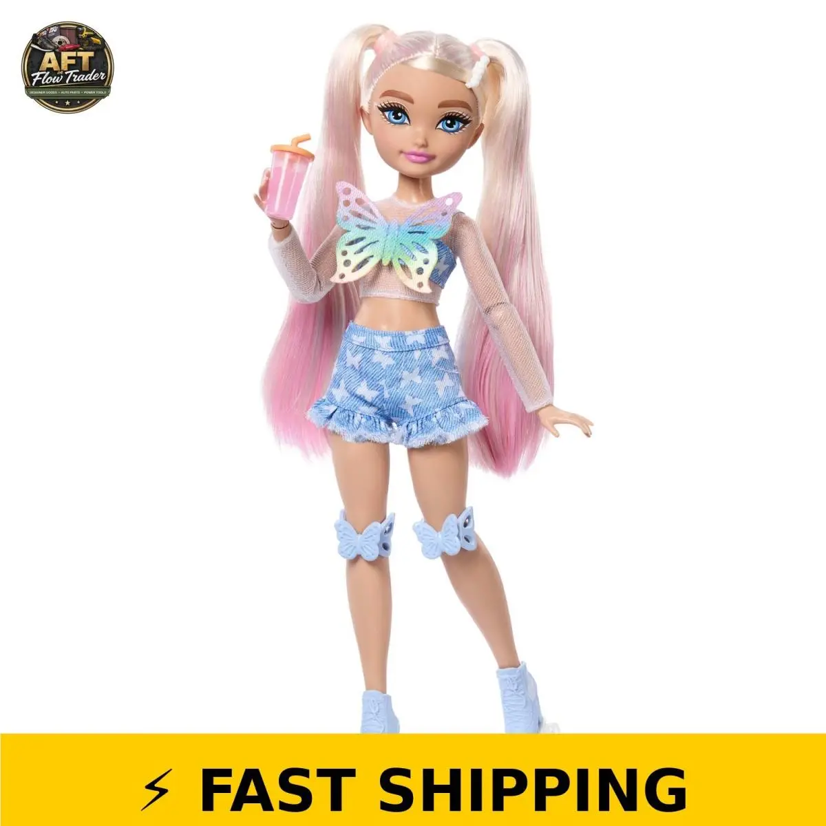 Barbie Malibu Roller Skating Fashion Doll with Makeup Accessories