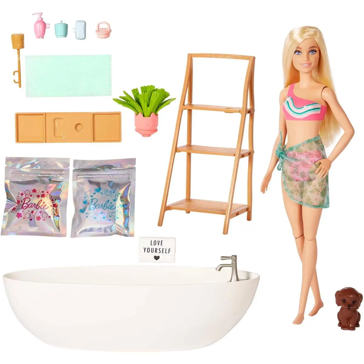 Barbie Doll Bathtub Playset Blonde Confetti Soap Accessories