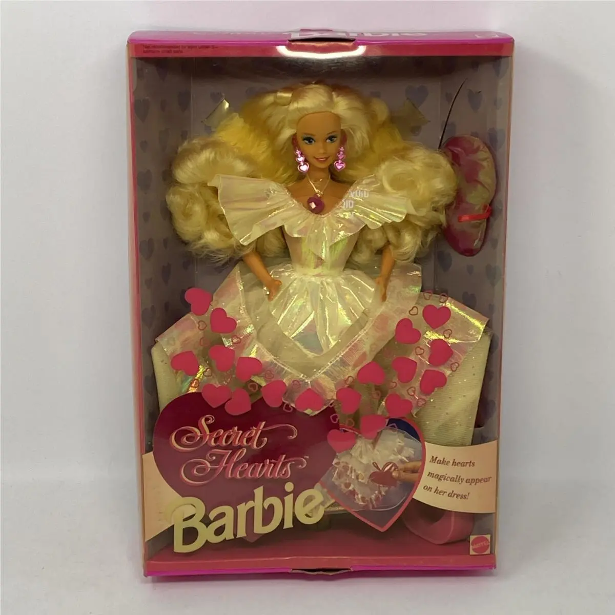 Mattel 1992 Secret Hearts Barbie 7902 Nrfb Yellowing