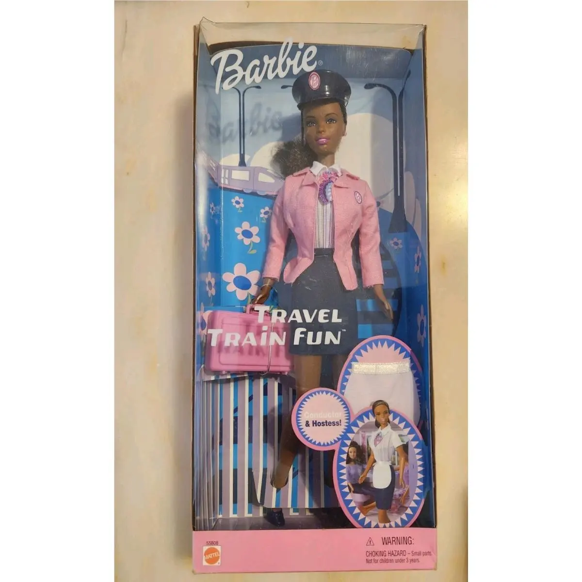 Barbie Travel Train Fun African American Doll 2001 Mattel 55808