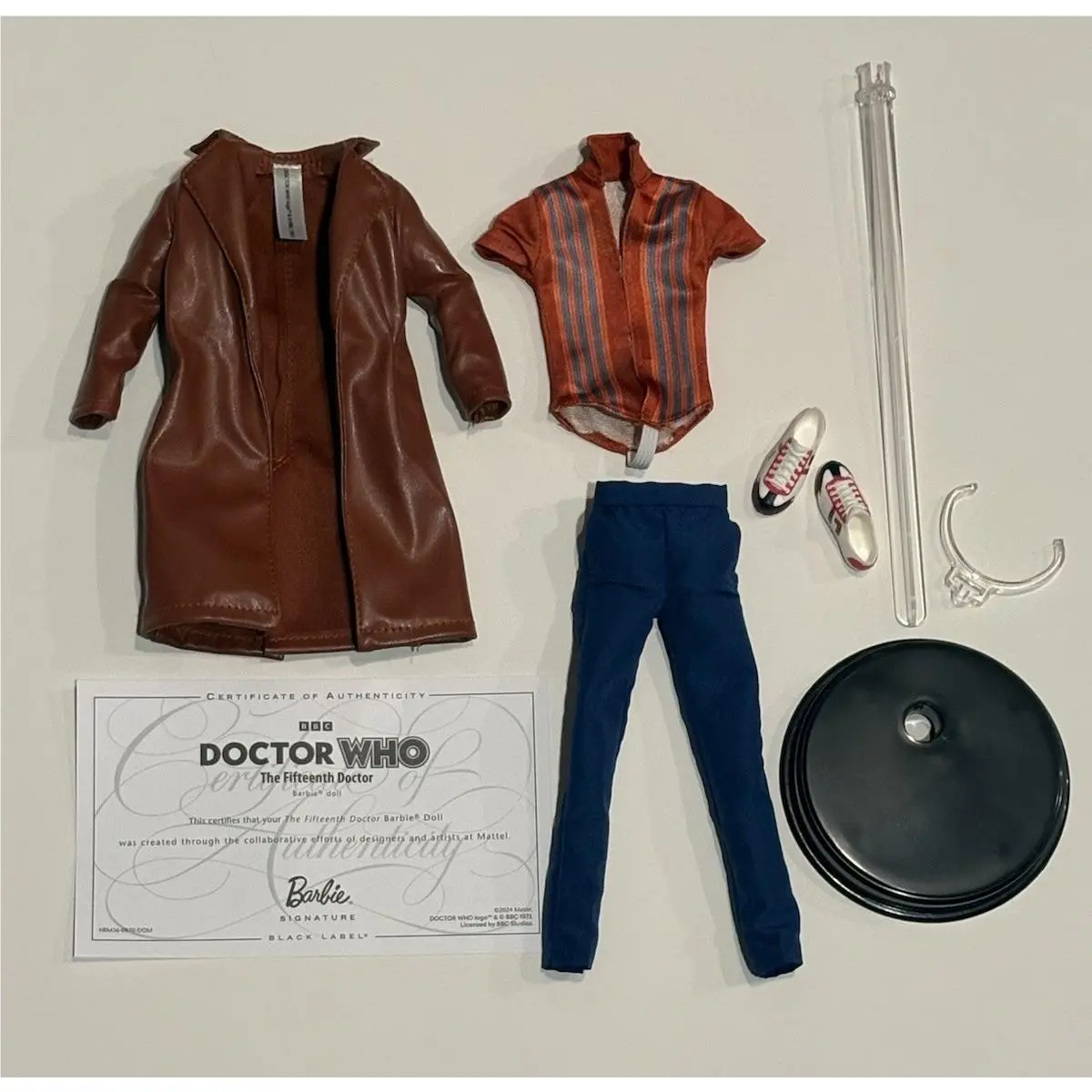 Mattel Barbie The Fifteenth Doctor Who Ken Doll Complete Outfit Doll Stand