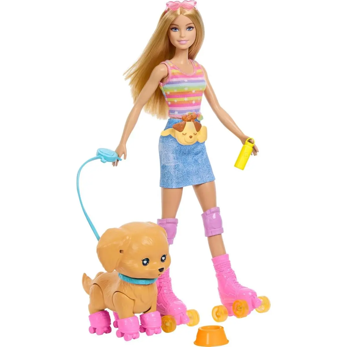 Barbie Pets Skate and Run Pup Blonde Doll with Skating Puppy and Pet Accessories