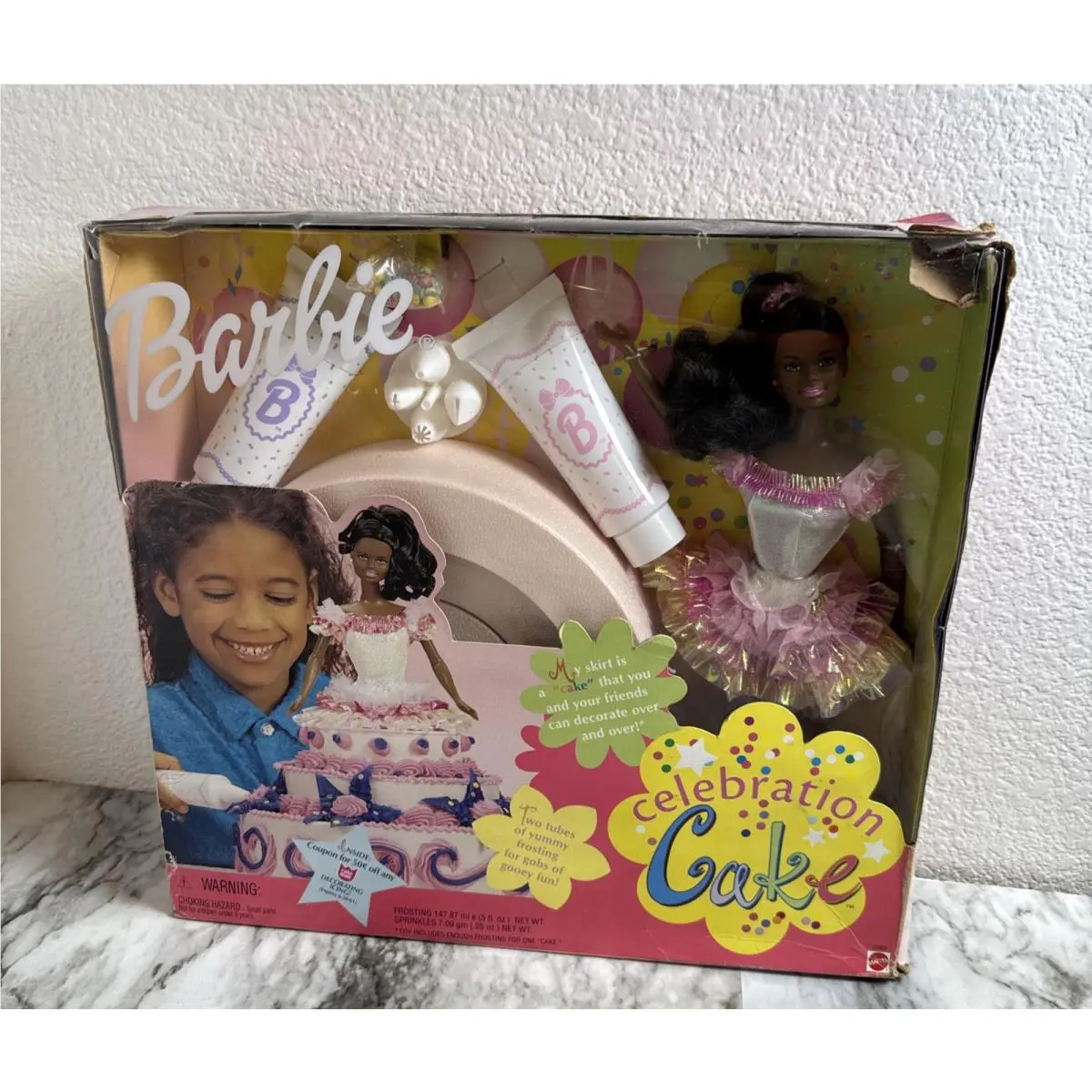 Mattel 1999 Barbie Celebration Cake Decorating Doll Play Set African American