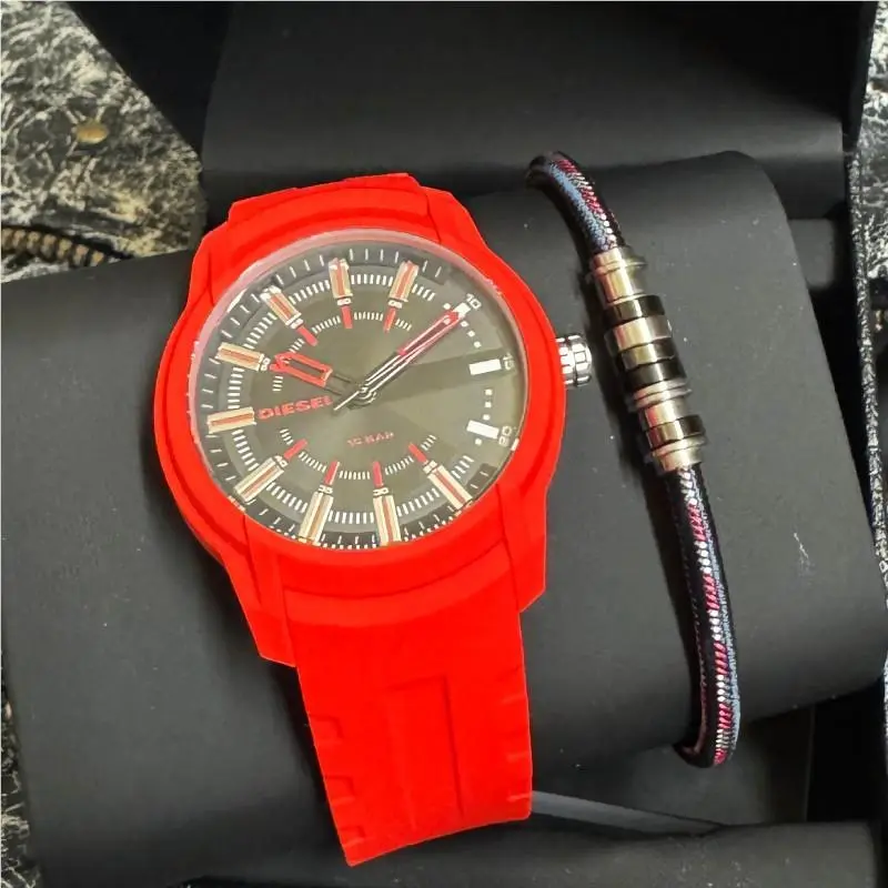 Diesel DZ1979 Armbar Silicone Watch and Bracelet Set