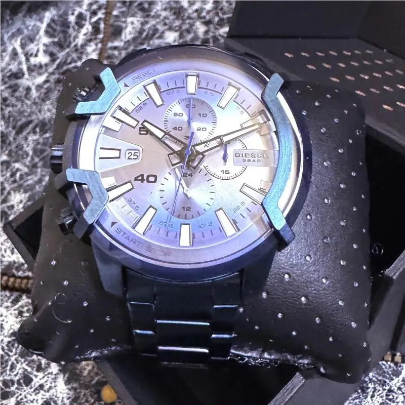 Griffed Chronograph Blue-tone Stainless Steel Watch DZ4596 by Diesel