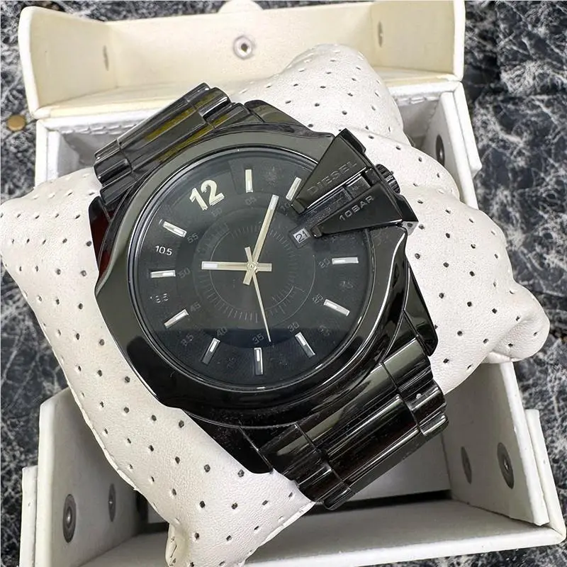 Diesel Date Gun Metal Ceramic 100M Mens Watch DZ1516