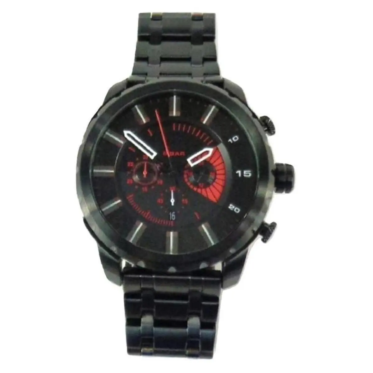 Diesel Men`s Stronghold Black Chronograph Oversized Dial Watch DZ4367