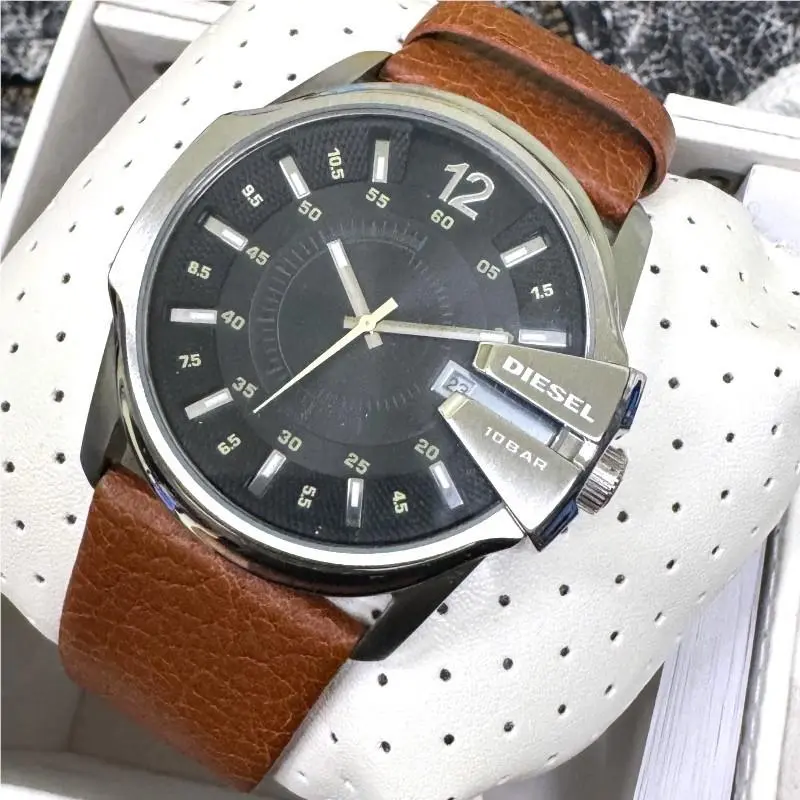 Diesel Master Chief Black Dial Brown Leather Men`s Watch DZ1617