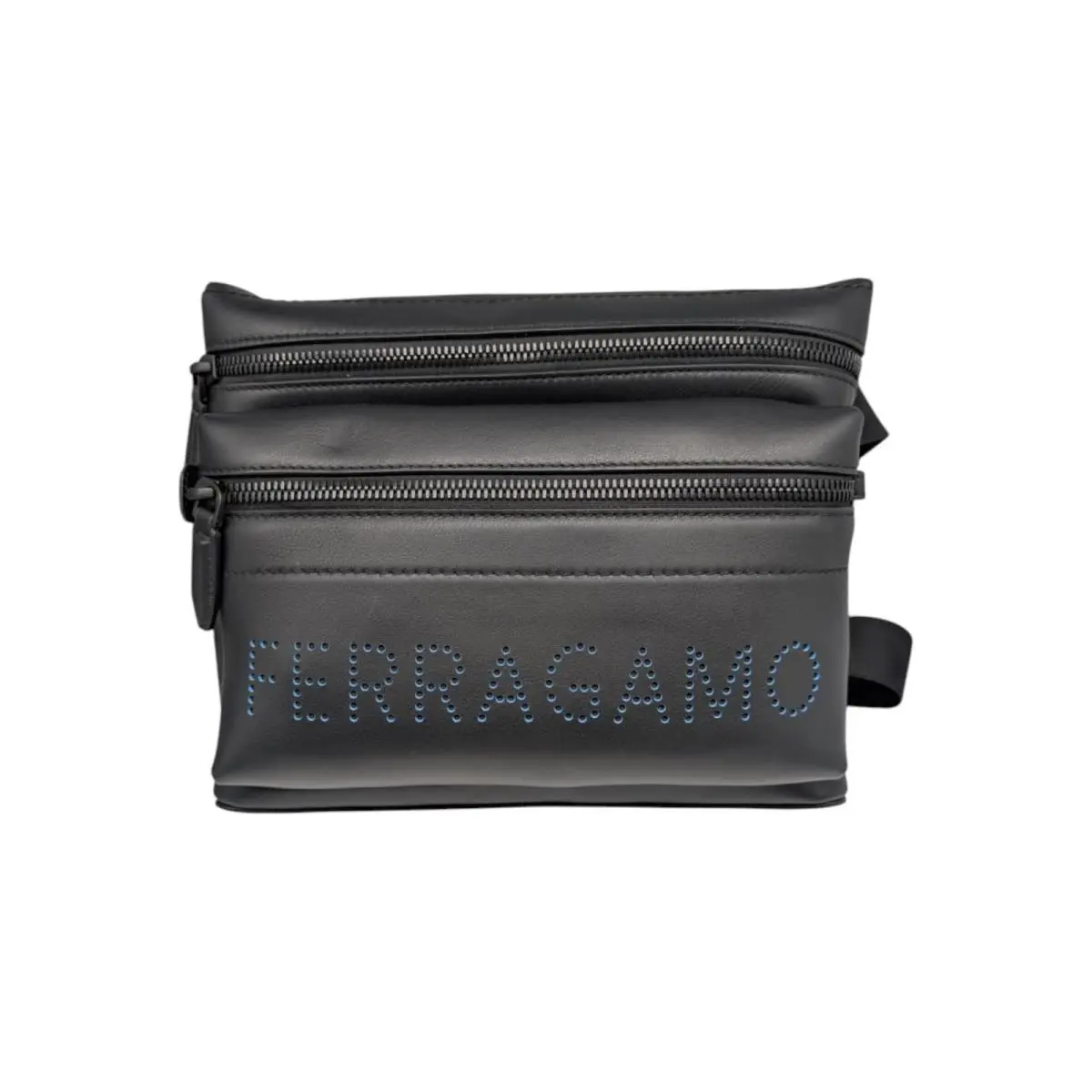 Salvatore Ferragamo Men`s 704180 Black Leather Messenger Bag