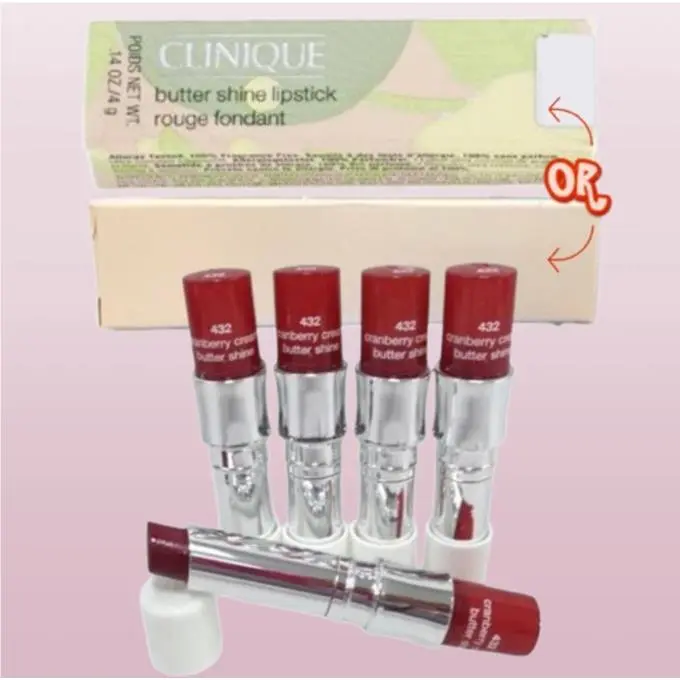 Butter Shine BY Clinique 432 Cranberry Cream Lipstick 0.14 OZ Lot OF 5