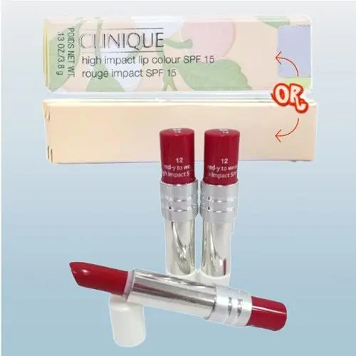 High Impact Spf 15 BY Clinique 12 Red-y TO Wear Lipstick 0.13 OZ Lot OF 3