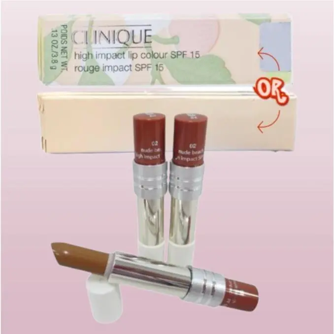 High Impact Spf 15 BY Clinique 02 Beach Lipstick 0.13 OZ Lot OF 3