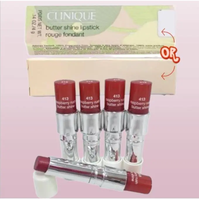 Butter Shine BY Clinique 413 Raspberry Rush Lipstick 0.14 OZ Lot OF 5