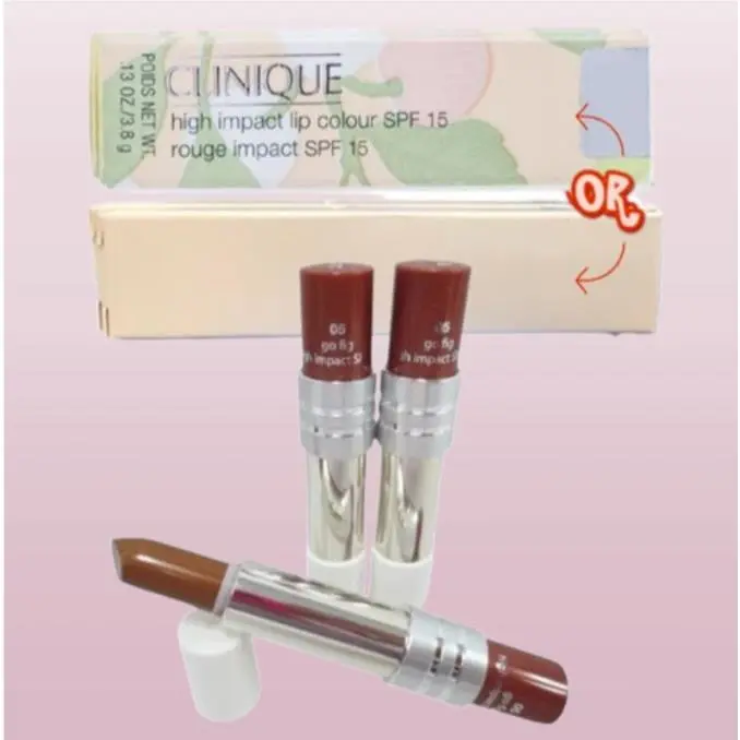 High Impact Spf 15 BY Clinique 05 GO Fig Lipstick 0.13 OZ Lot OF 3