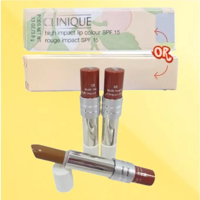 High Impact Spf 15 BY Clinique 02 Beach Lipstick 0.13 OZ Lot OF 3