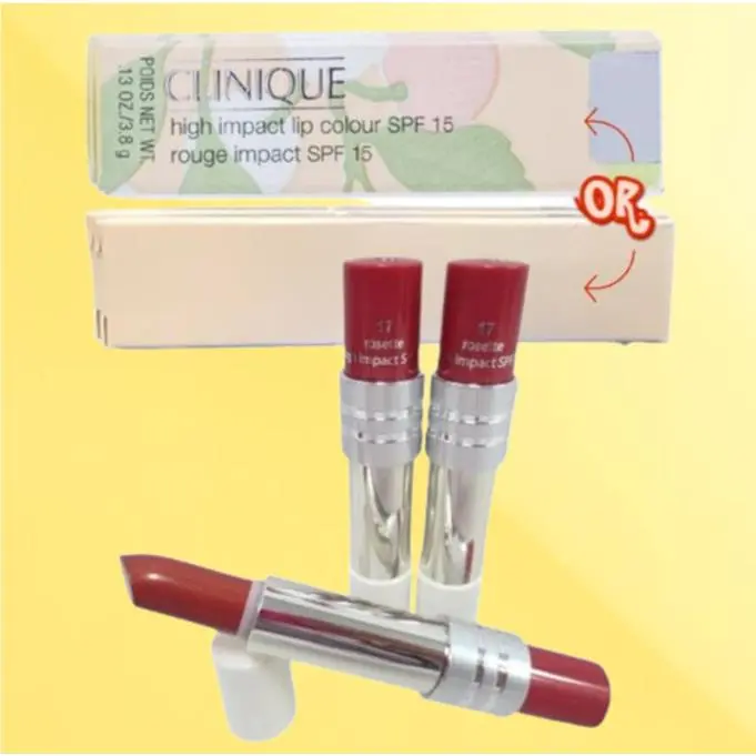 High Impact Spf 15 BY Clinique 17 Rosette Lipstick 0.13 OZ Lot OF 3
