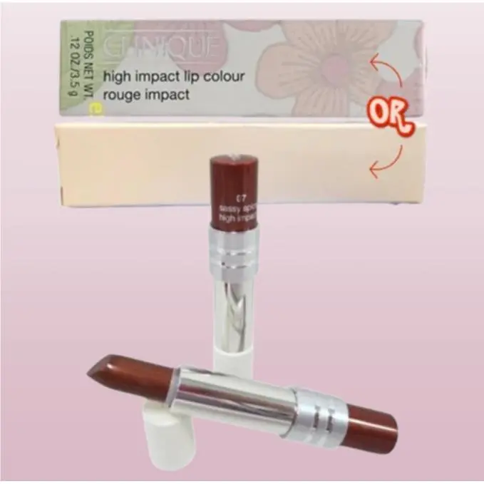 High Impact BY Clinique 07 Sassy Spice Lipstick 0.12 OZ Lot OF 2
