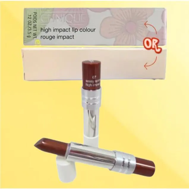 High Impact BY Clinique 07 Sassy Spice Lipstick 0.12 OZ Lot OF 2