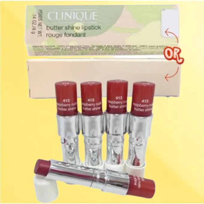 Butter Shine BY Clinique 413 Raspberry Rush Lipstick 0.14 OZ Lot OF 5