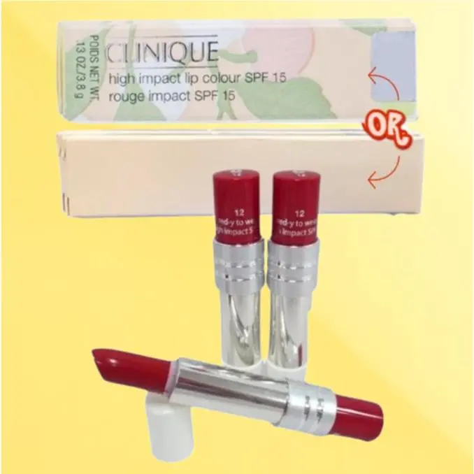 High Impact Spf 15 BY Clinique 12 Red-y TO Wear Lipstick 0.13 OZ Lot OF 3