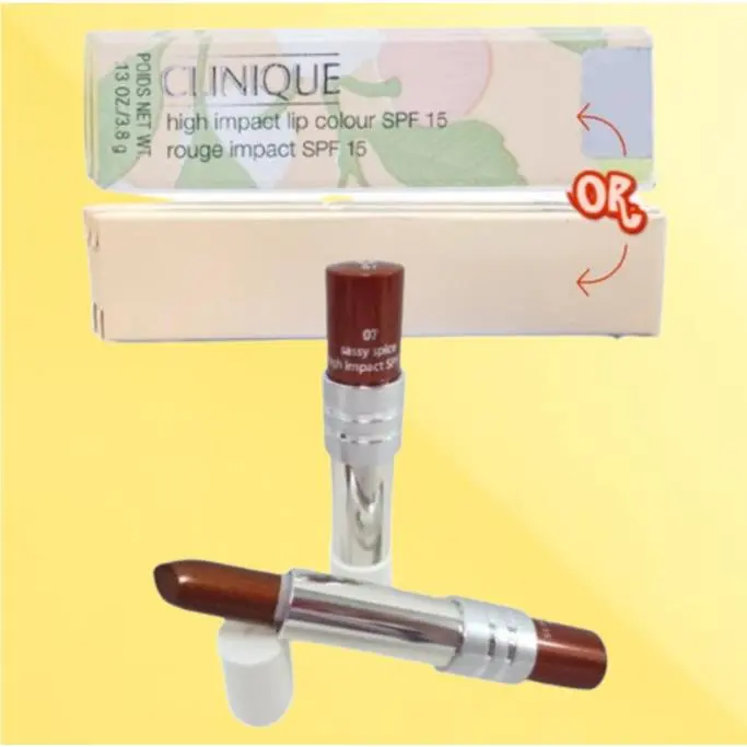 High Impact Spf 15 BY Clinique 07 Sassy Spice Lipstick 0.13 OZ Lot OF 2