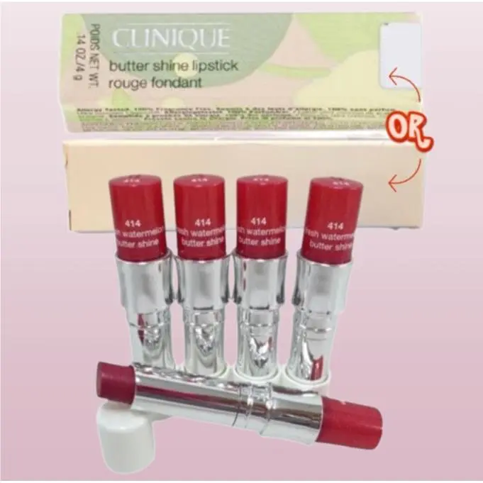 Butter Shine BY Clinique 414 Fresh Watermelon Lipstick 0.14 OZ Lot OF 5
