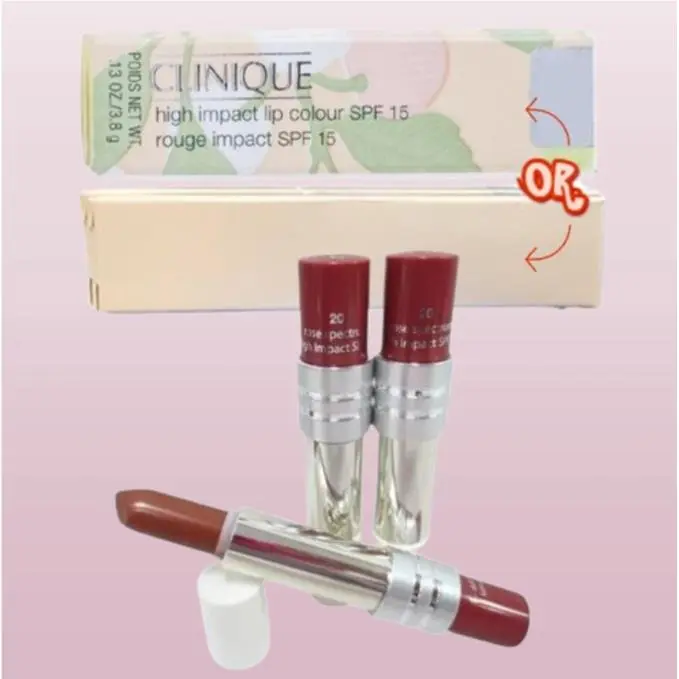 High Impact Spf 15 BY Clinique 20 Rose Spectrum Lipstick 0.13 OZ Lot OF 3