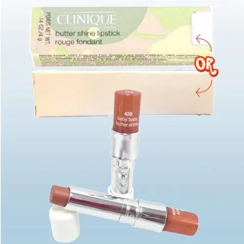 Butter Shine BY Clinique 438 Baby Baby Lipstick 0.14 OZ Lot OF 2