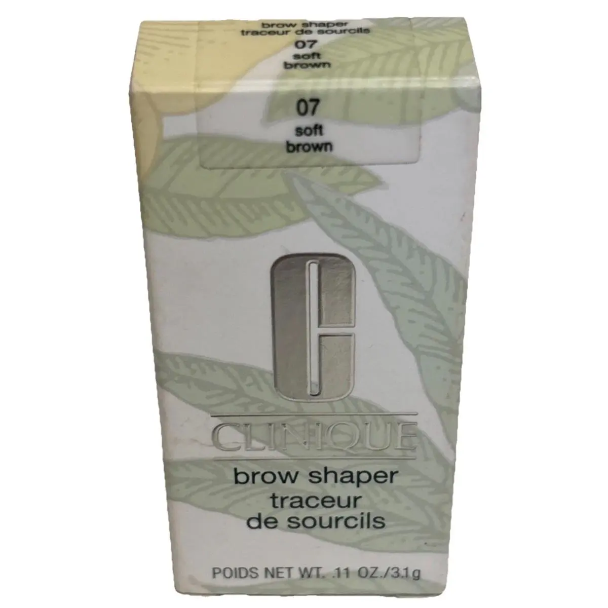 Clinique Brow Shaper in 07 Soft Brown .11oz/3.1gm w/ 2 Brushes Full Size - Brown