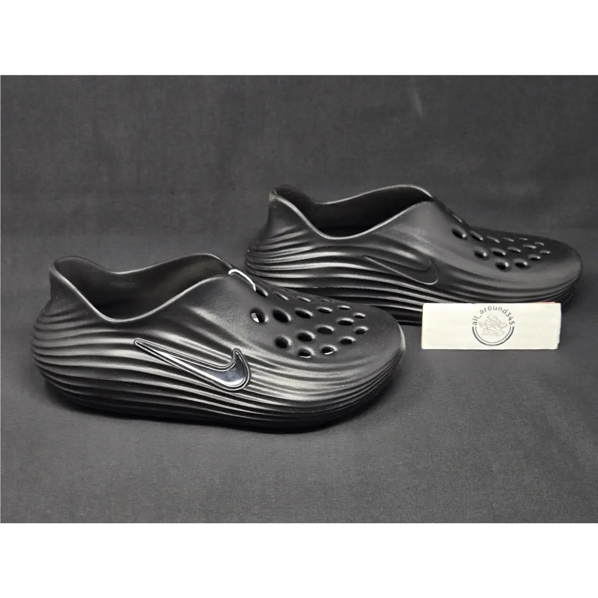 Nike Reactx Rejuven8 Womens Triple Black Clog Slide Mule Slippers HV5062-001