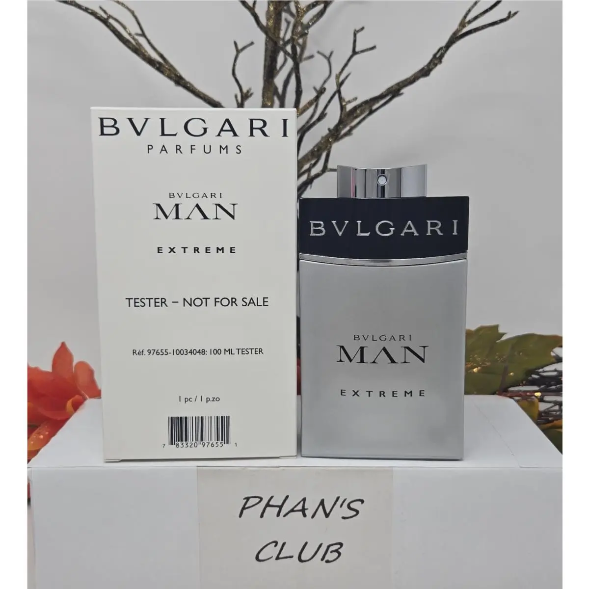 Bvlgari Man Extreme 3.4oz Eau de Toilette Tester Spray Pla