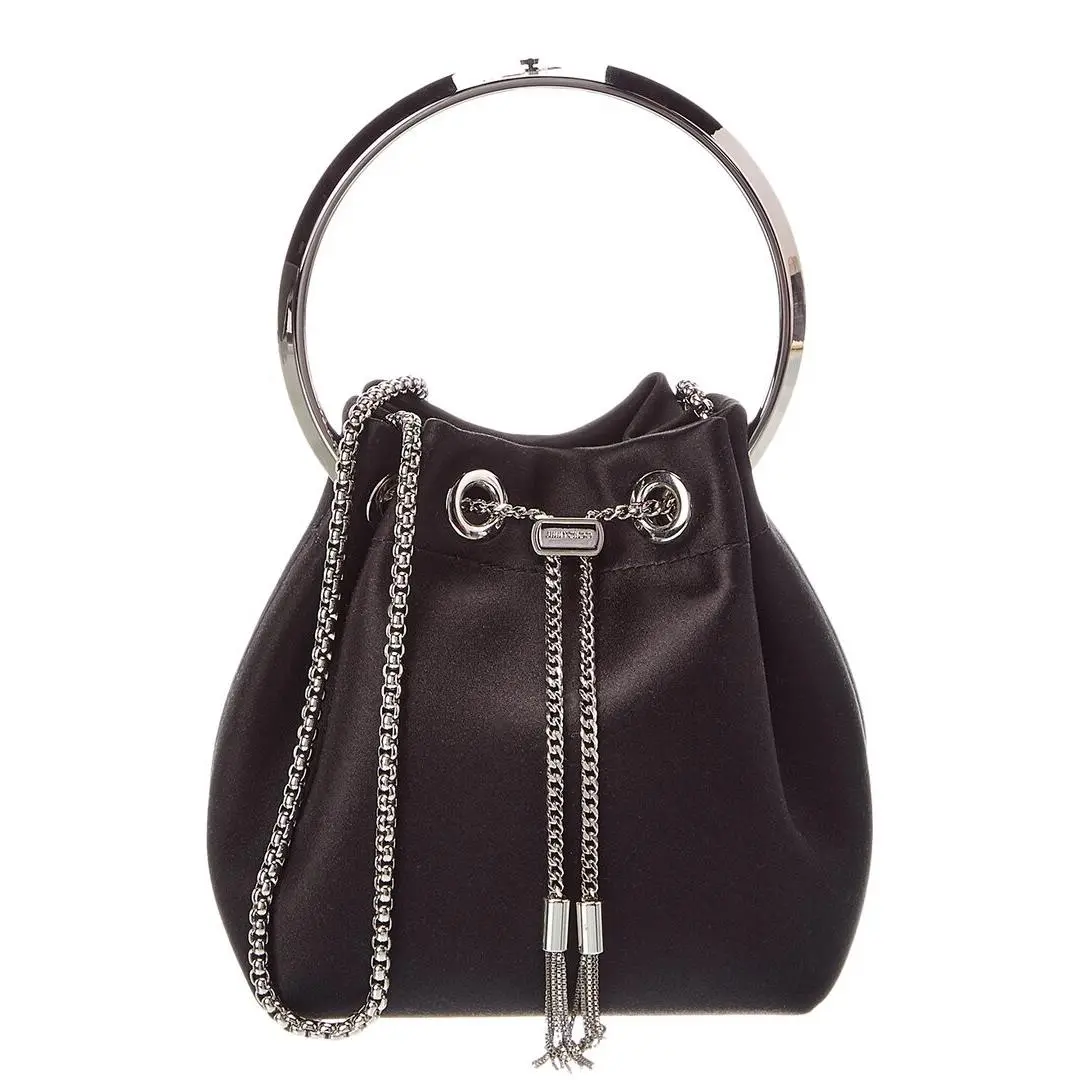 Jimmy Choo Bon Bon Satin Bucket Bag Women`s Black