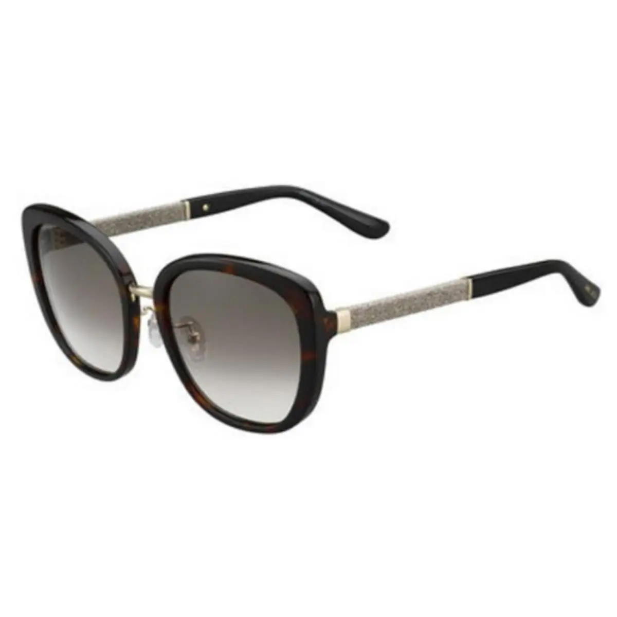Jimmy Choo Sunglasses Tan/f/s Havana Glitter Gold Big Face 56-21-140 Tan/fs-kbe