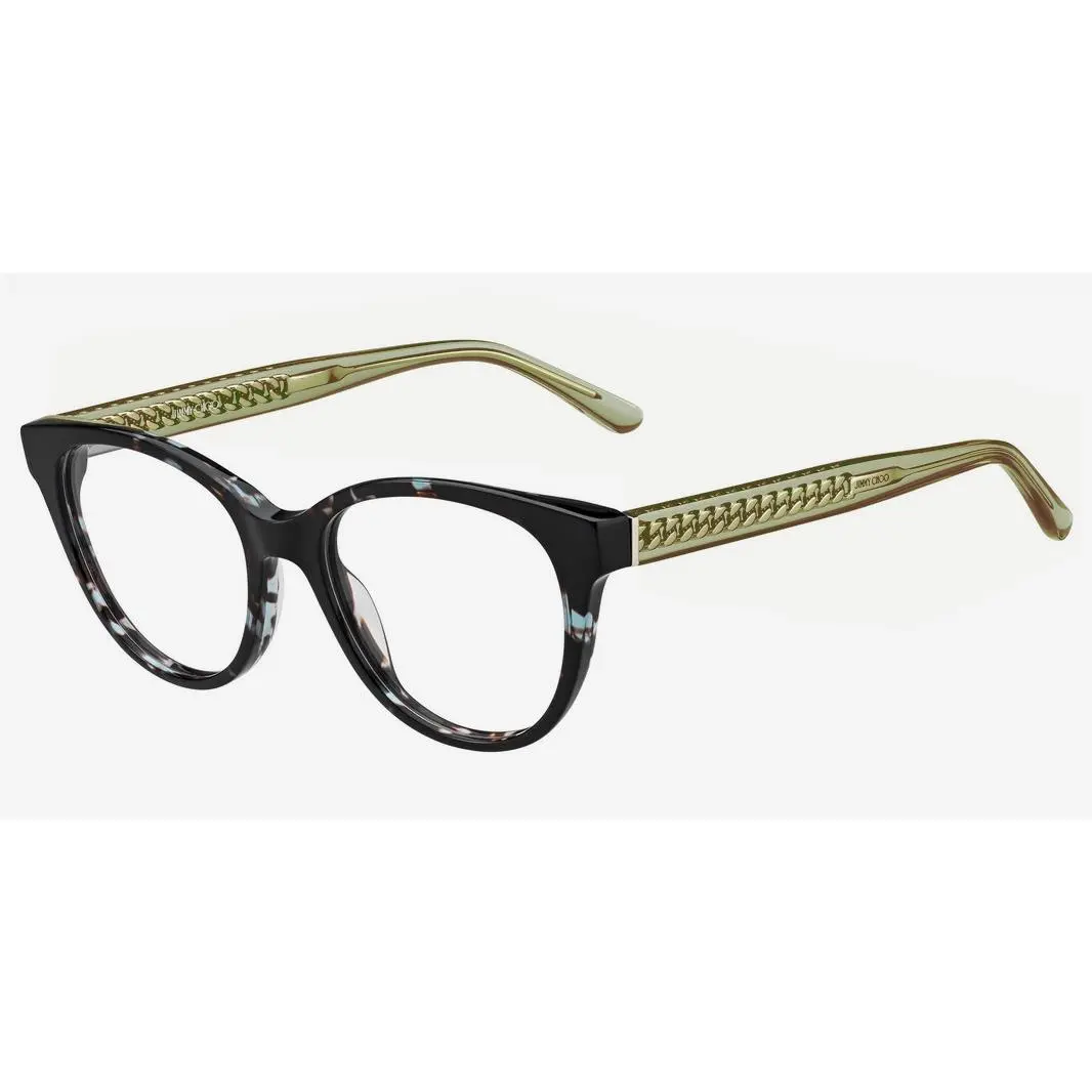 Jimmy Choo Eyeglasses JC194 Shiny Blue Tor Brown 52-18-140 JC194-0676-52MM