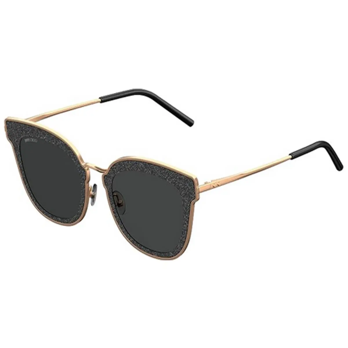 Jimmy Choo Sunglasses Nile Shiny Gold Glitter Blk / Smoke 63-12-140 Nile/S-0RHL