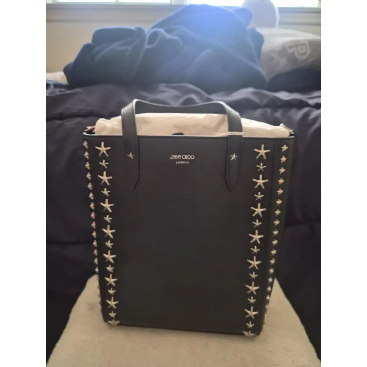 Jimmy Choo Star Studs Black Bag