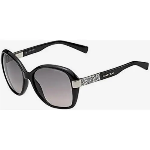 Jimmy Choo Sunglasses Alana/s Shiny Black / Smoke Pink 57-17-135 ALANA/S-D28