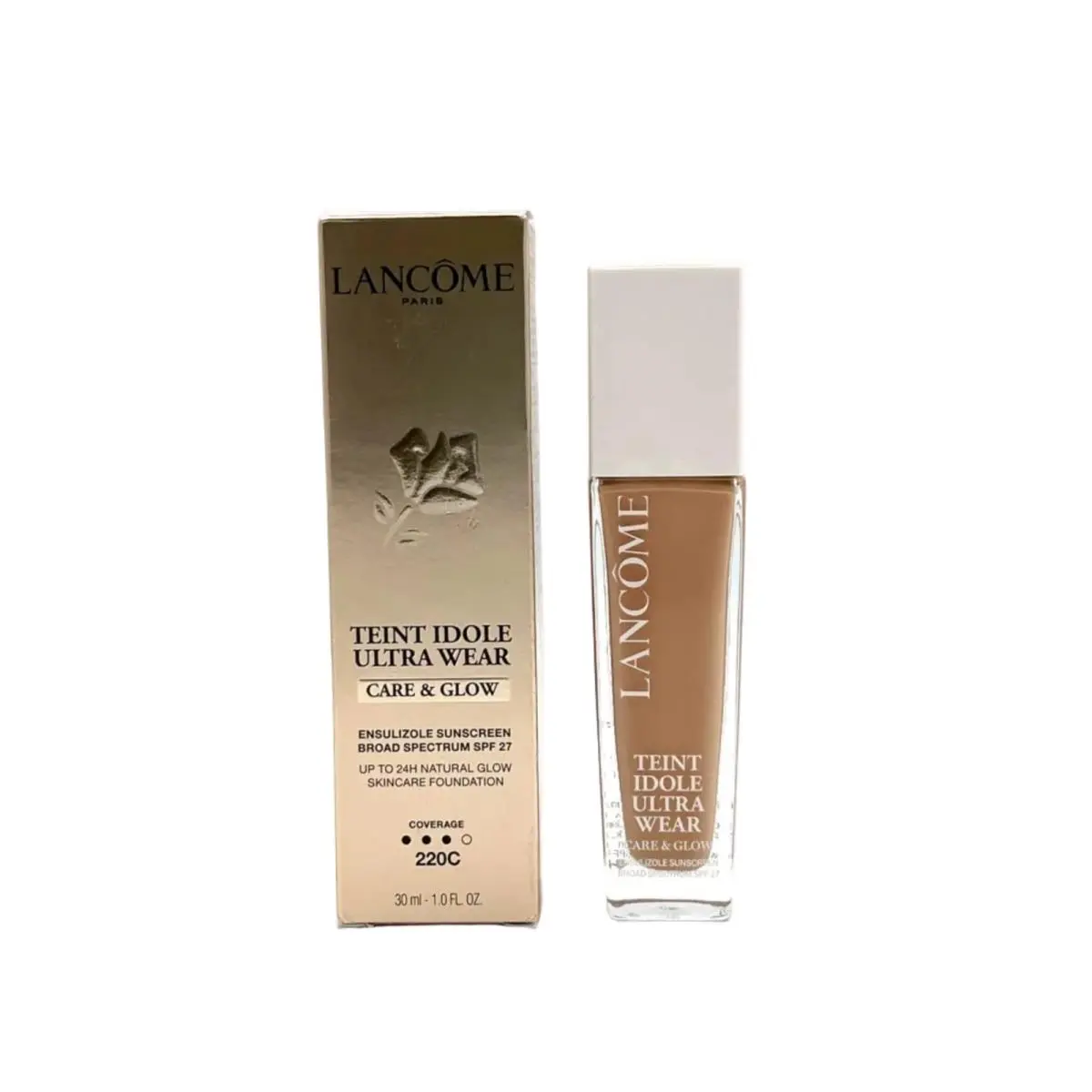 Lancome Teint Idole Ultra Wear Care Glow Foundation 220C Spf 27 Full Size