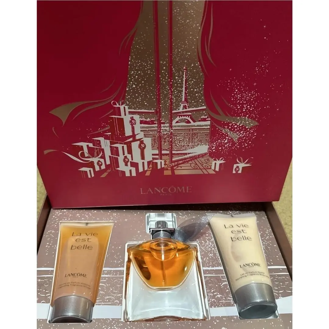 Lancome LA Vie Est Belle 3pc Gift Set 1 oz Edp +body Lotion Shower Gel 1.7oz