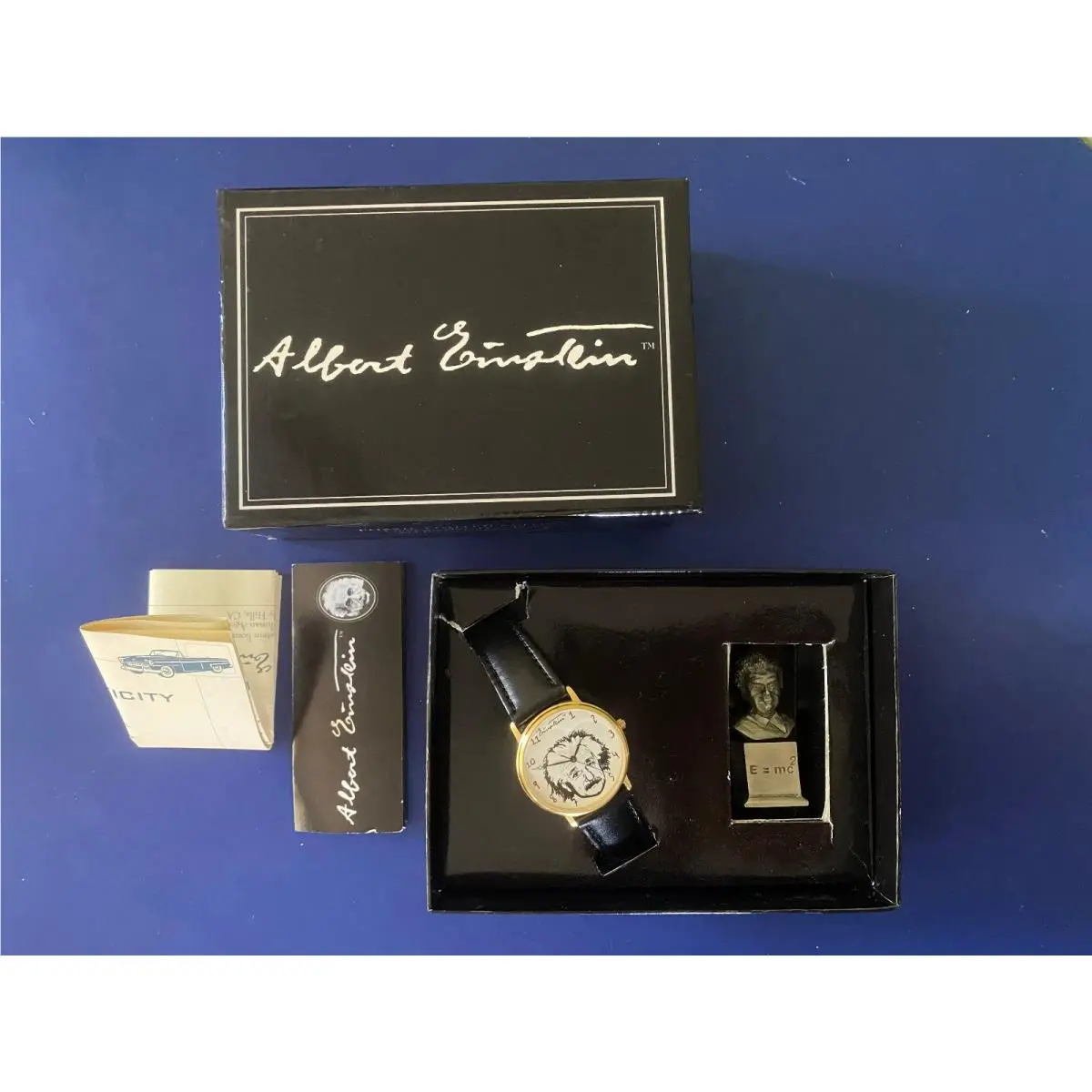 Vintage Fossil Albert Einstein Limited Edition Watch Pewter Figure