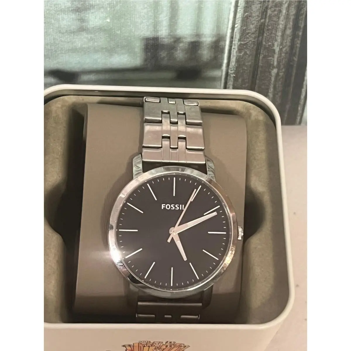 Fossil BQ2312 Luther 3H Black Dial Stainless Steel Men`s Watch