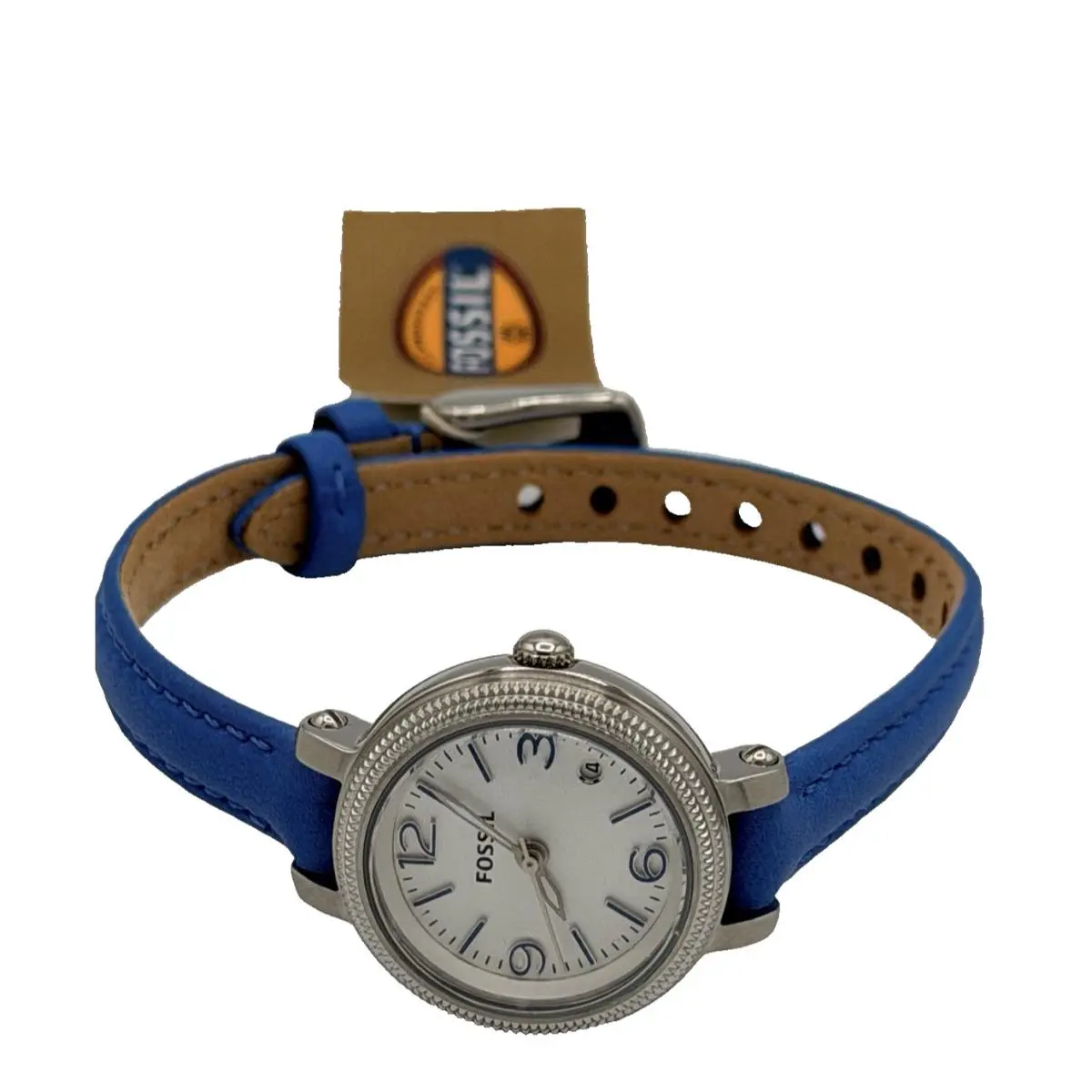 Fossil Heather Women`s Quartz Watch White Dial Blue Band ES3304