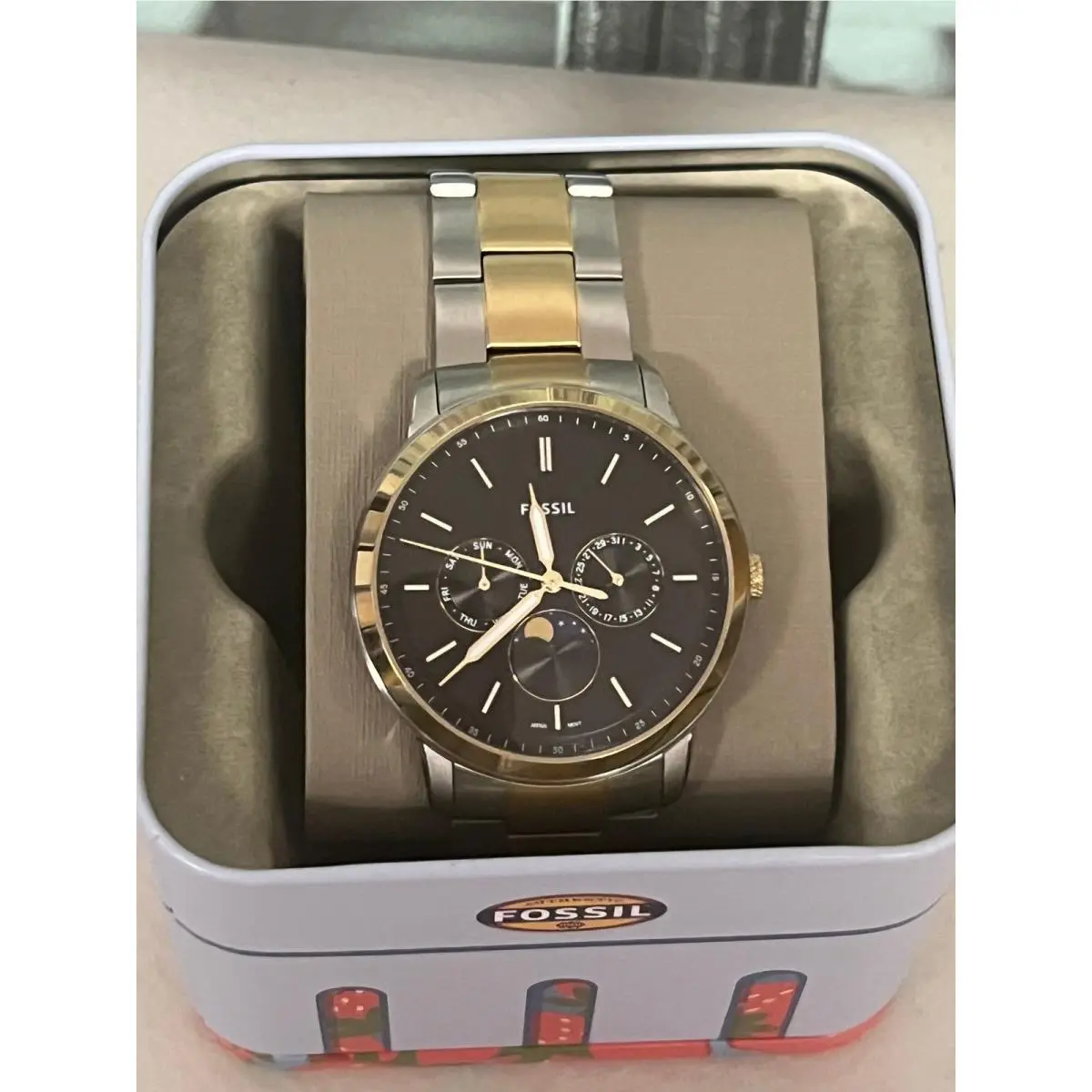 Fossil FS5906 Neutra Moonphase Multifunction Two-tone Stainless Steel Watch