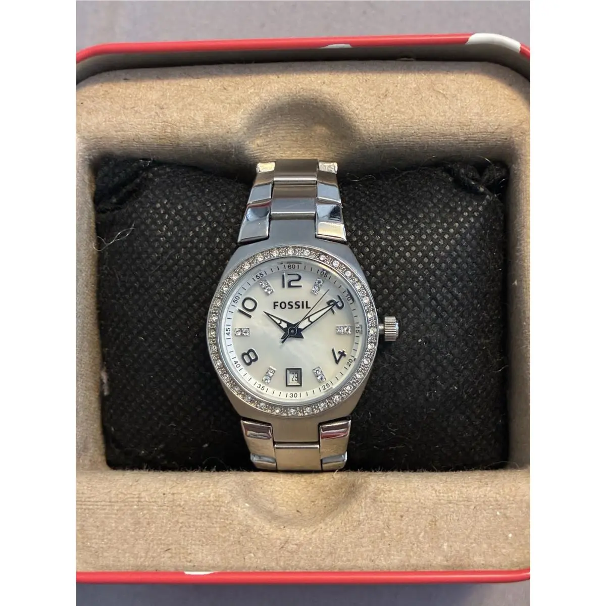 Women`s Colleague Quartz Stainless Steel Watch Merry Christmas Gift by Fossil