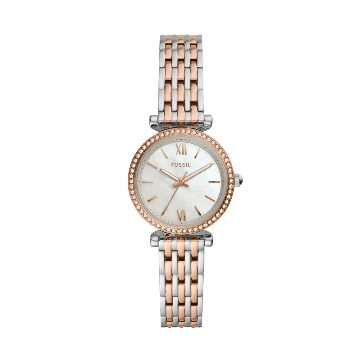 Women`s Watch Carlie Quartz Stainless Steel 28MM Rose Gold/silver by Fossil