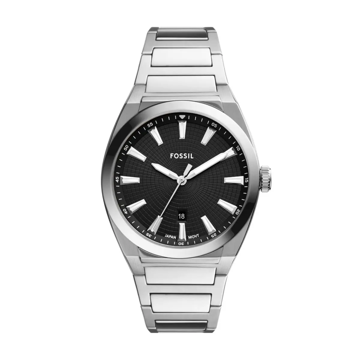 Men`s Everett Quartz Stainless Steel Watch 42MM Silver/black by Fossil