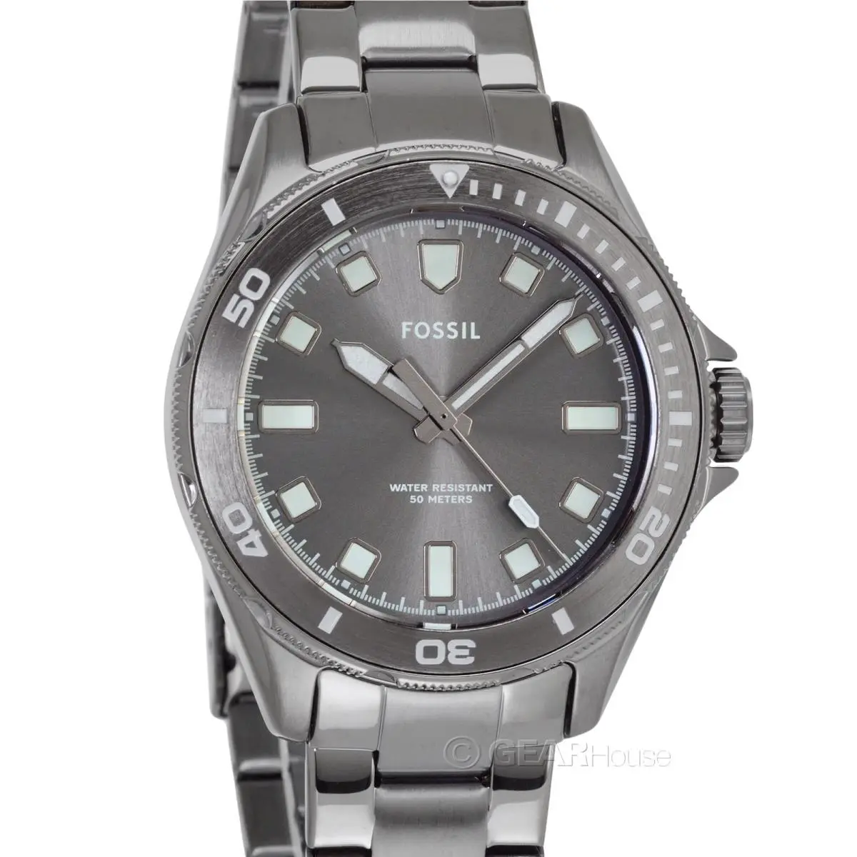 Fossil Dalton Mens 42mm Casual Watch Gray Dial Stainless Steel Band